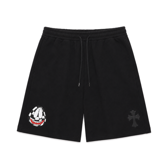 BLACK MATTY BOY PATCH SHORTS front