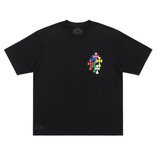 BLACK MULTICOLOR CEMETERY TEE front