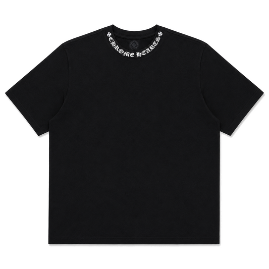 BLACK NECK LOGO TEE front