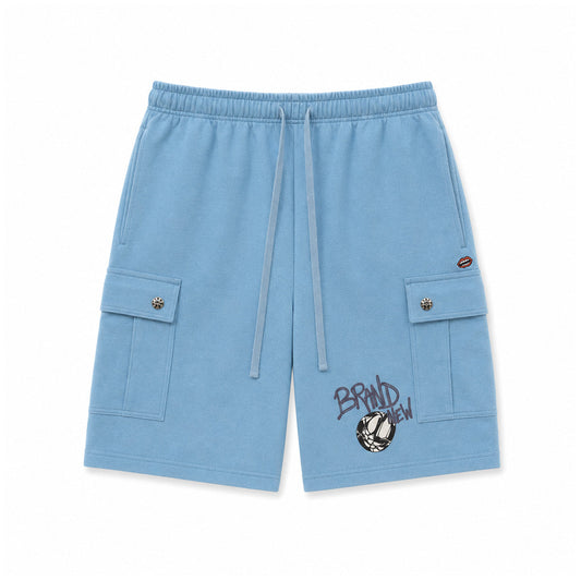 BLUE MATTY BOY SHORTS — front view
