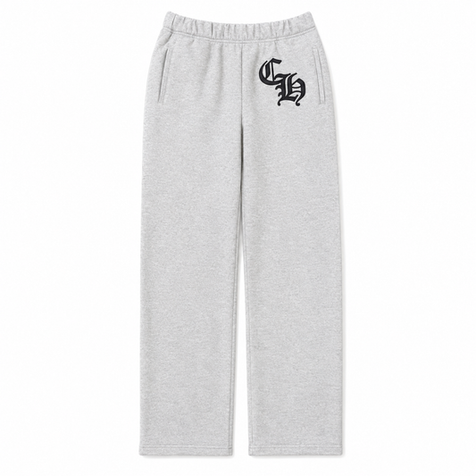 Grey Gothic Logo Sweatpants front