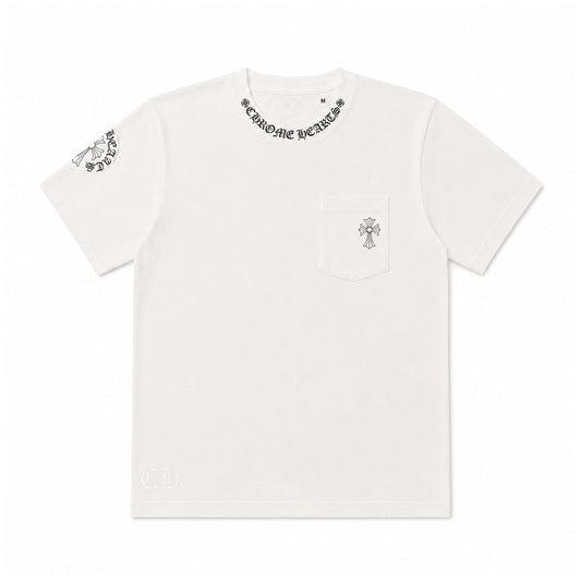 WHITE CROSS POCKET TEE — front view